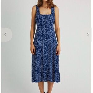 ROLLA'S Navy Floral Midi Dress